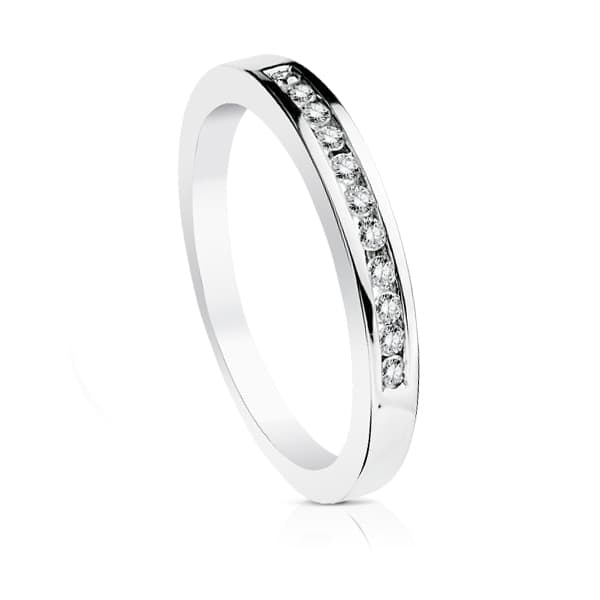 18K SORTIJA ORO BLANCO 11 DIAMANTES 0.150 QTS. SI-H