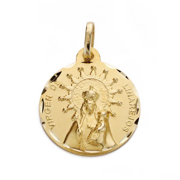 18K MEDALLA VIRGEN DE LINAREJOS 18 MM