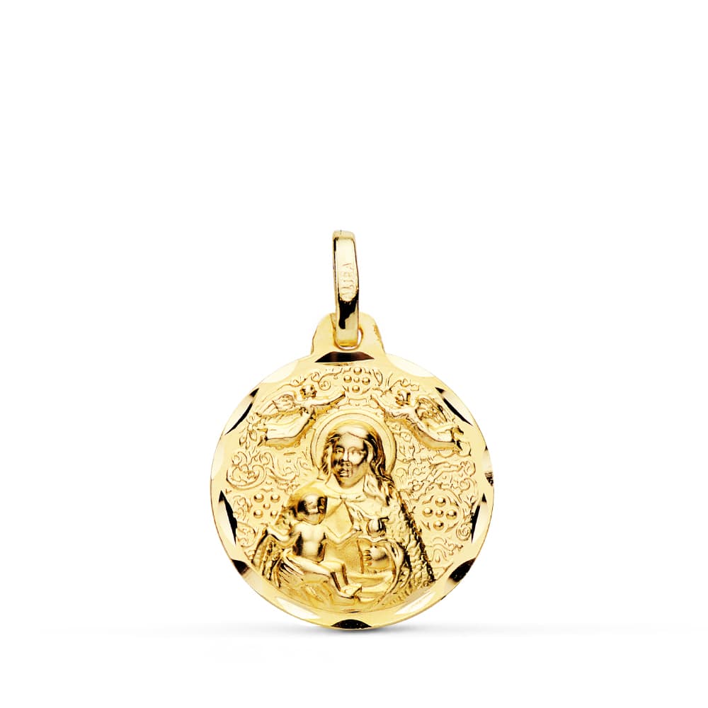 18K MEDALLA VIRGEN DE LA CINTA 18 MM