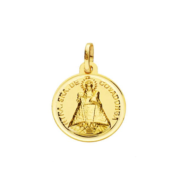 18K MEDALLA VIRGEN DE COVADONGA 16 MM