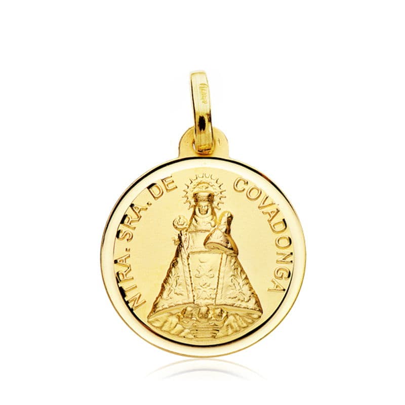 18K MEDALLA VIRGEN DE COVADONGA BISEL 18 MM