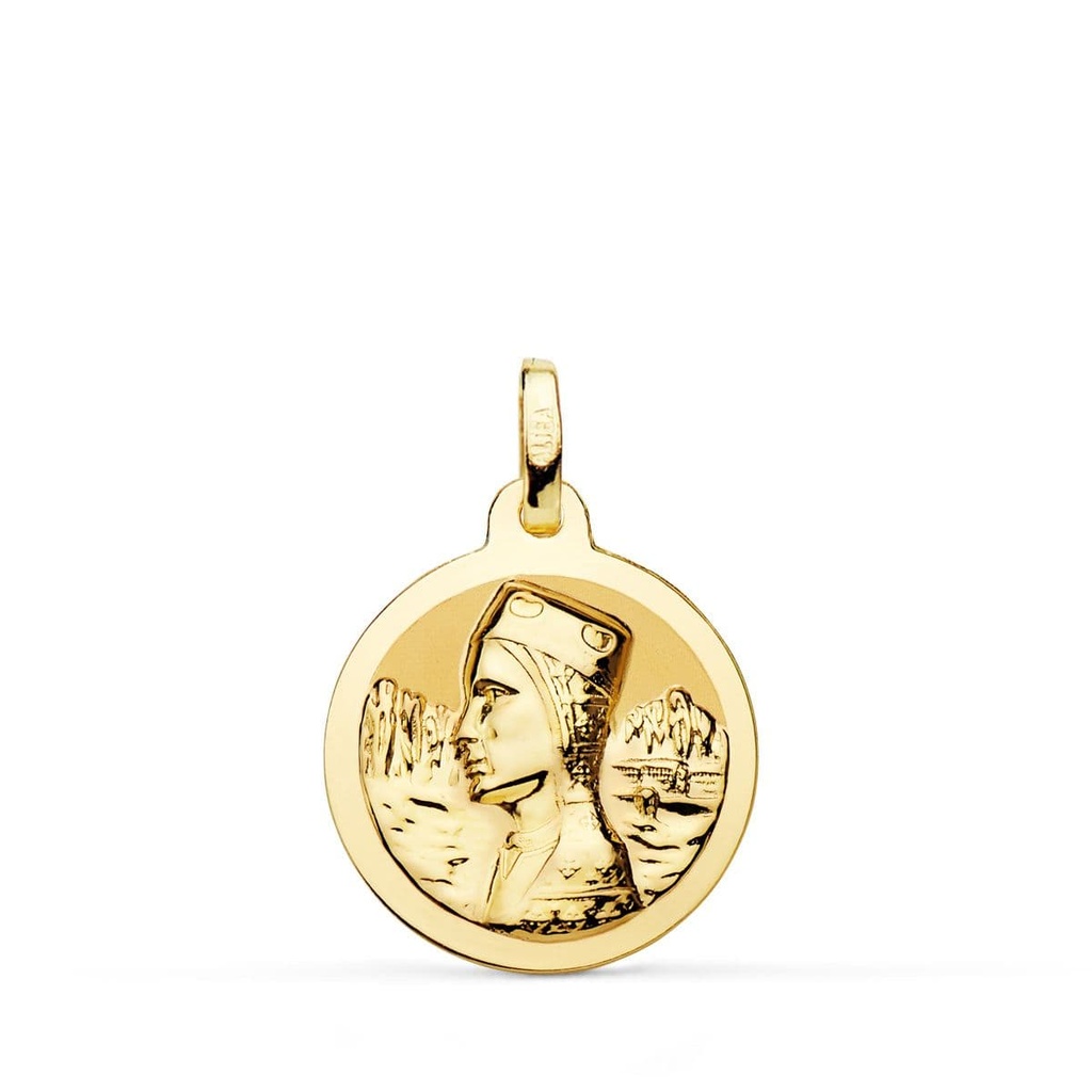 18K MEDALLA VIRGEN DE MONTSERRAT BRILLO 18 MM