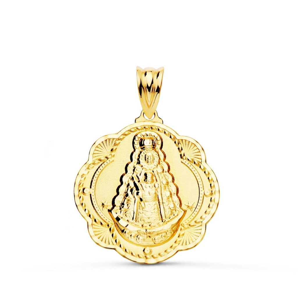 18K VIRGEN DEL ROCIO PANDERETA 25X22 MM
