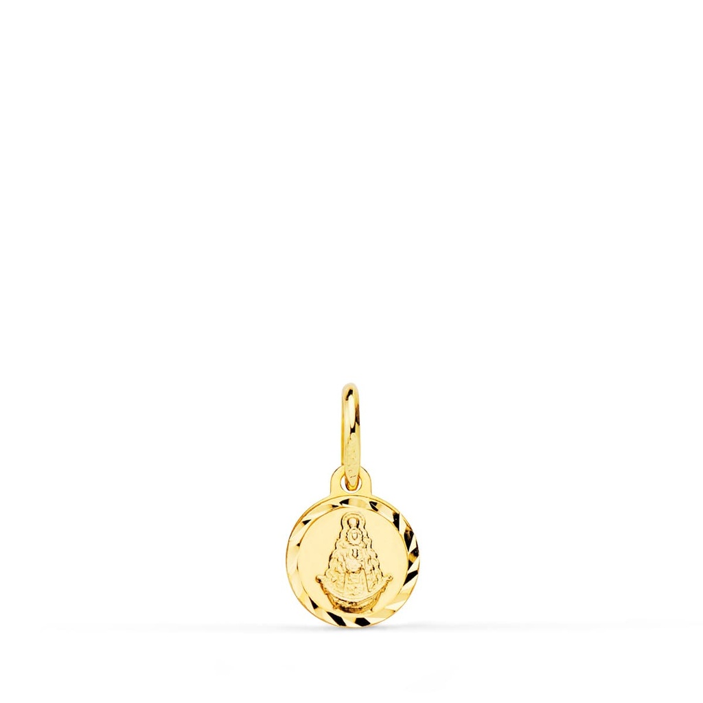 18K MEDALLA LENTEJA VIRGEN DEL ROCIO TALLA HELICE 8 MM