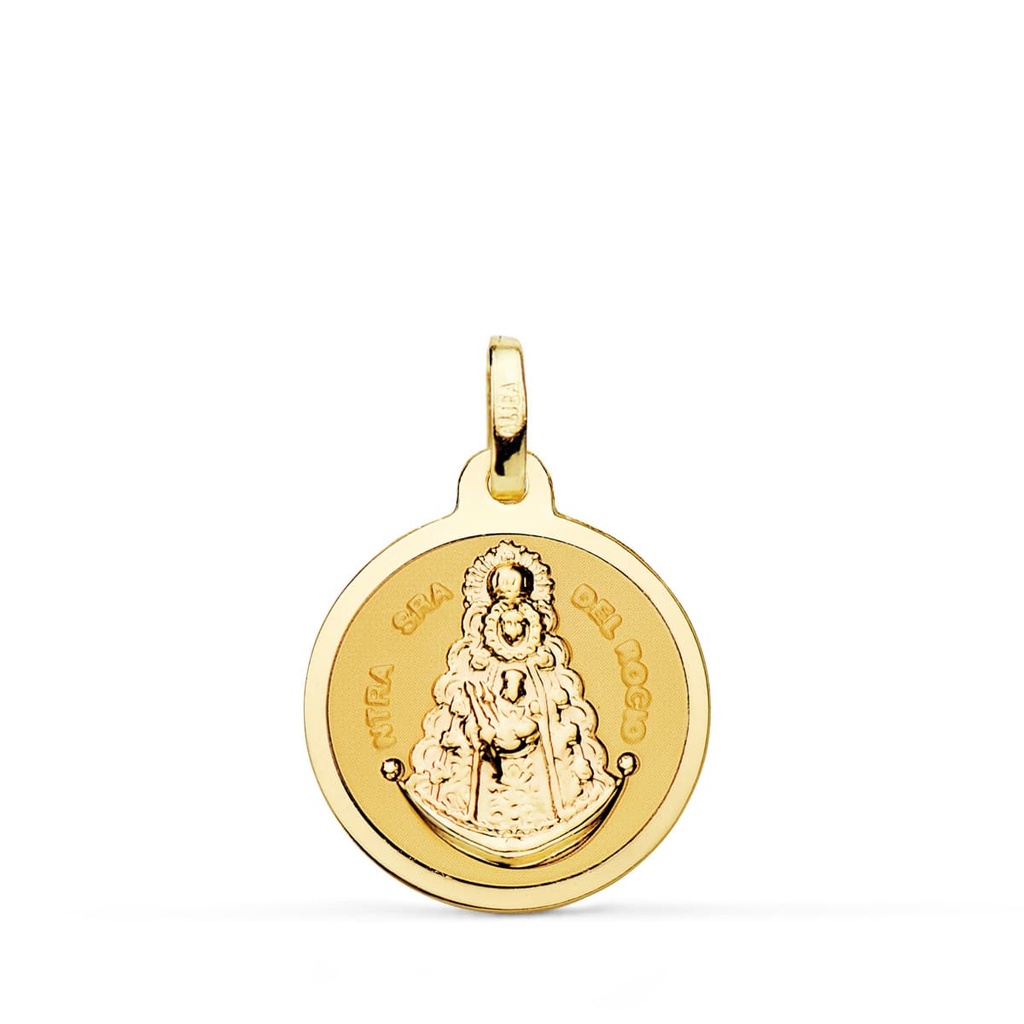 18K MEDALLA VIRGEN DEL ROCIO BRILLO 18 MM