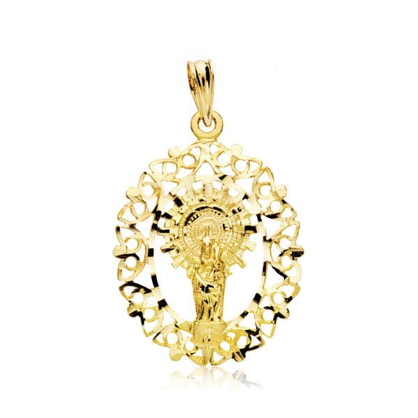 18K MEDALLA VIRGEN DEL PILAR ORLA 28X21 MM