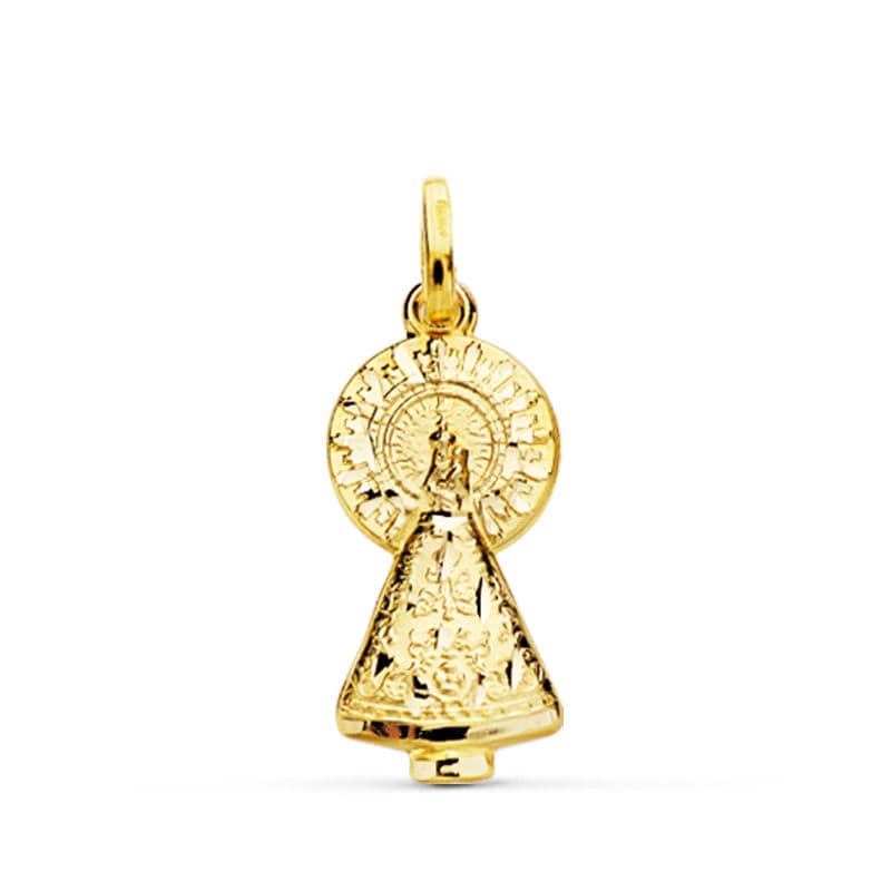 18K VIRGEN DEL PILAR SILUETA TALLADA 16 MM
