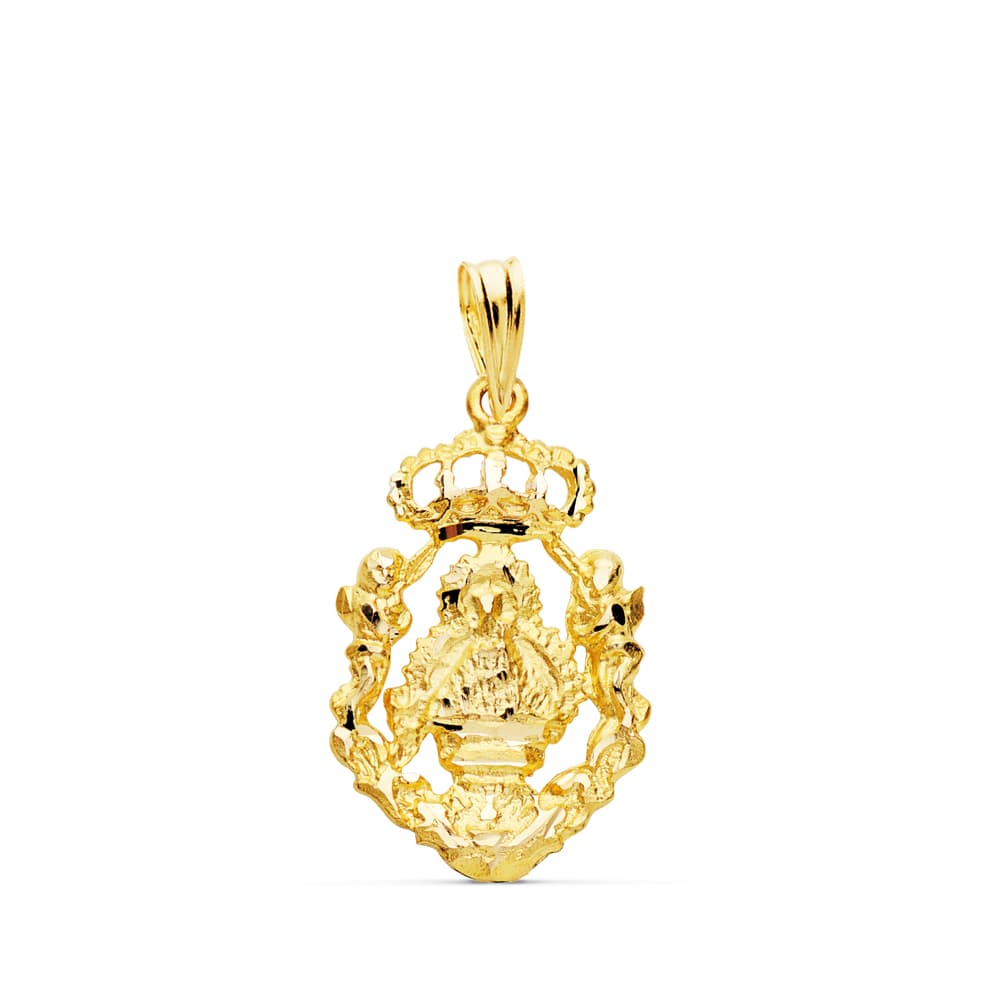 18K MEDALLA VIRGEN DE LA CABEZA ESCUDO 21X13 MM