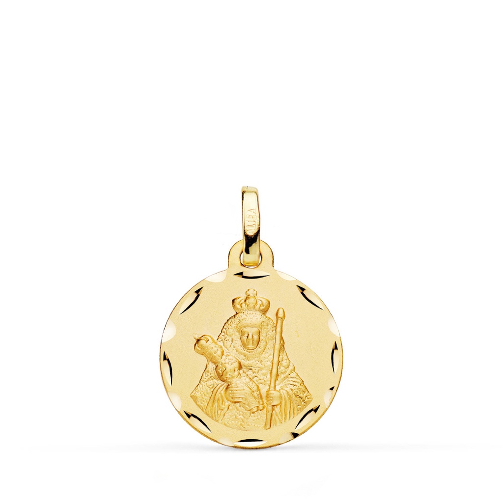 18K MEDALLA NUESTRA SEÑORA DE LA CANDELARIA TALLADA 16 MM