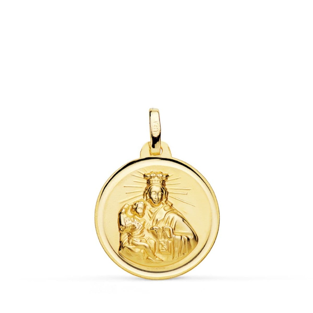 18K MEDALLA VIRGEN MARIA DEL CARMEN BISEL 18 MM