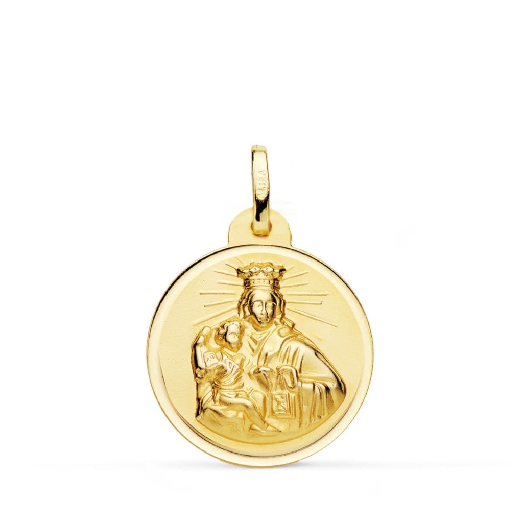 18K MEDALLA VIRGEN MARIA DEL CARMEN BISEL 20 MM