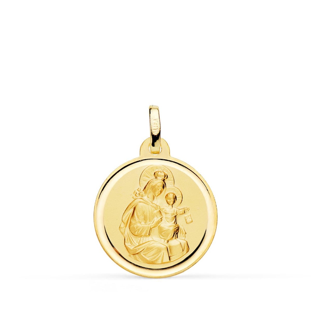 18K MEDALLA VIRGEN MARIA DEL CARMEN BISEL 18 MM