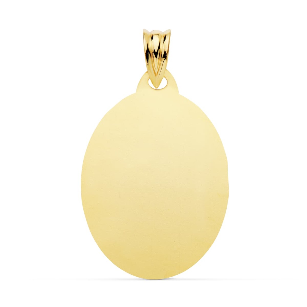 18K CHAPA OVAL ORO AMARILLO BRILLO 26X20 MM