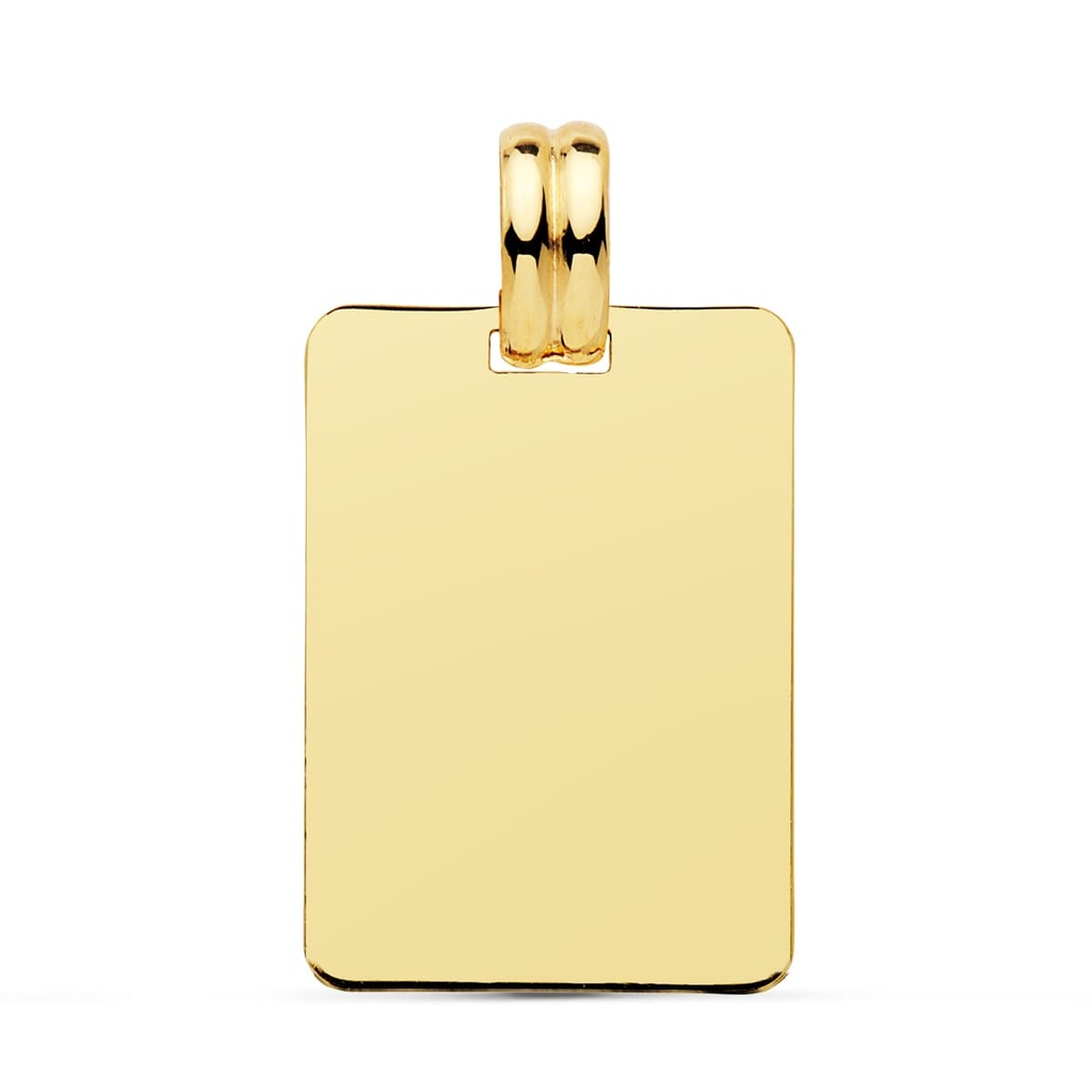 18K CHAPA ORO AMARILLO LISA EN BRILLO 24X17 MM
