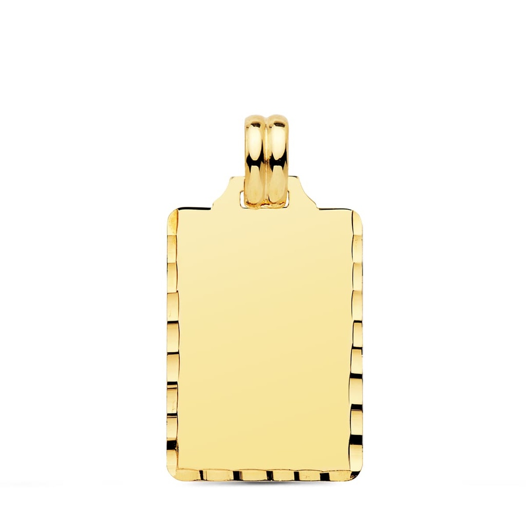 18K CHAPA LISA ALTO BRILLO TALLADA 24X14 MM