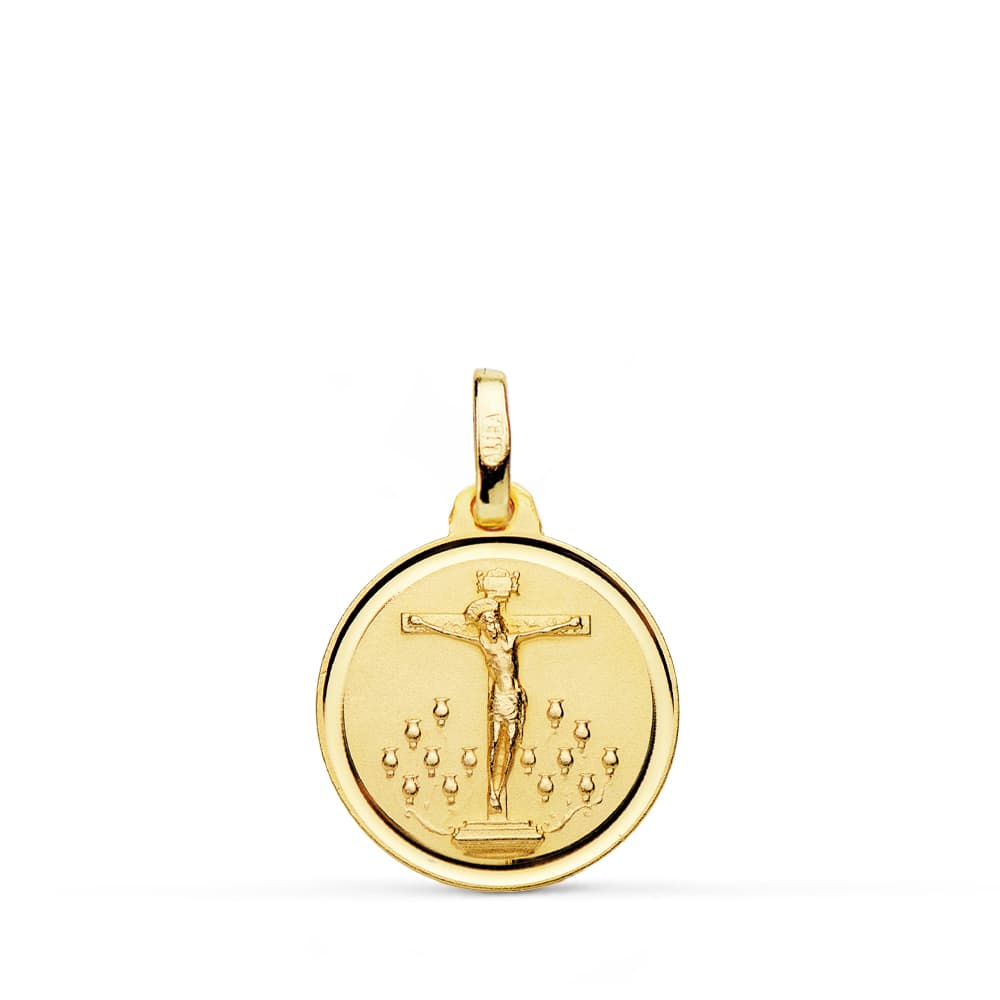 18K MEDALLA CRISTO DE LA LAGUNA BISEL 16 MM 1.85 GR