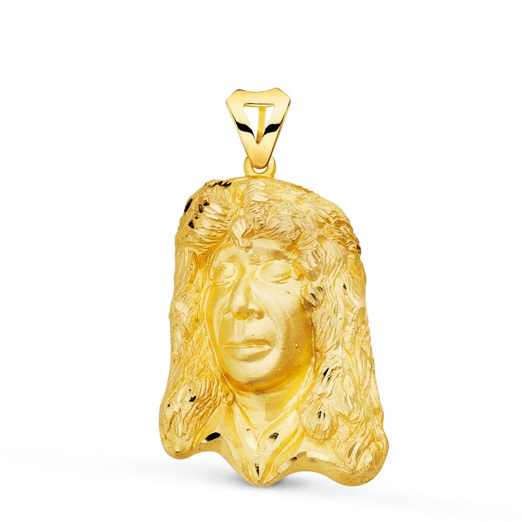 18K COLGANTE ORO AMARILLO CAMARON DE LA ISLA 36X25 MM