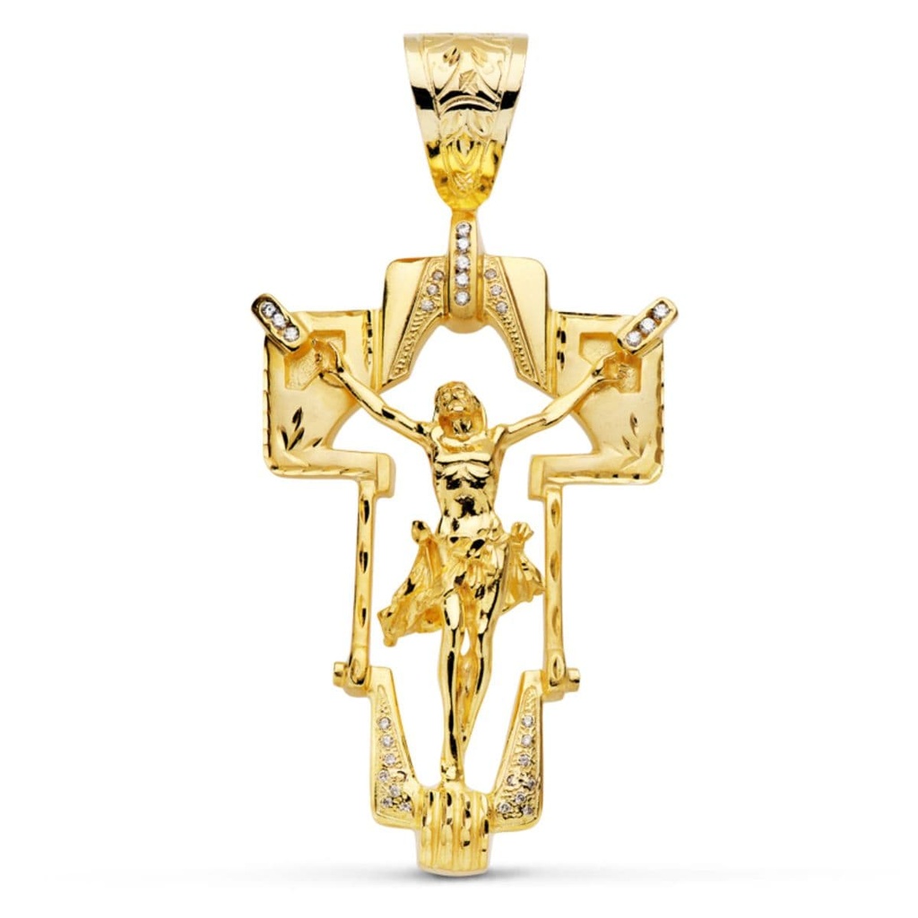 18K COLGANTE CRISTO CRUZ. 77X50 MM