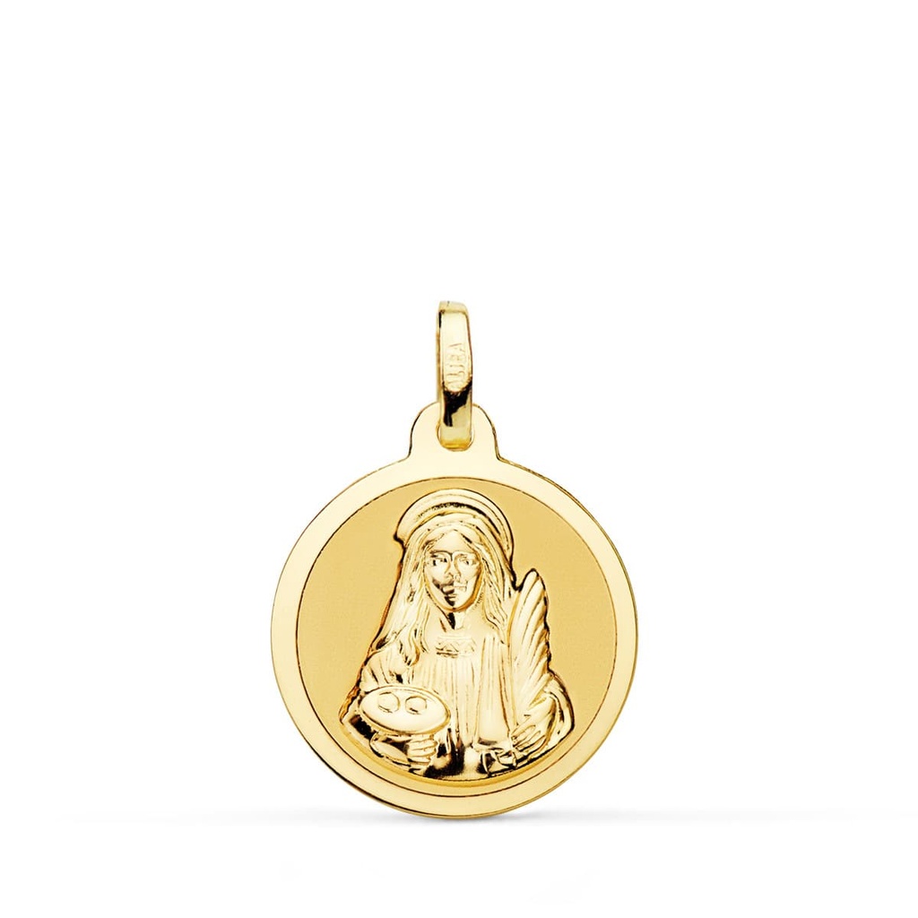 18K MEDALLA SANTA LUCIA BRILLO 18 MM