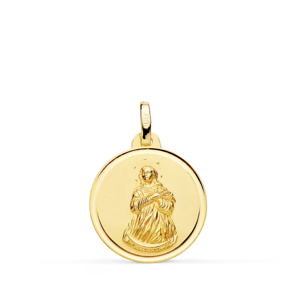 18K MEDALLA VIRGEN INMACULADA 18 MM BISEL