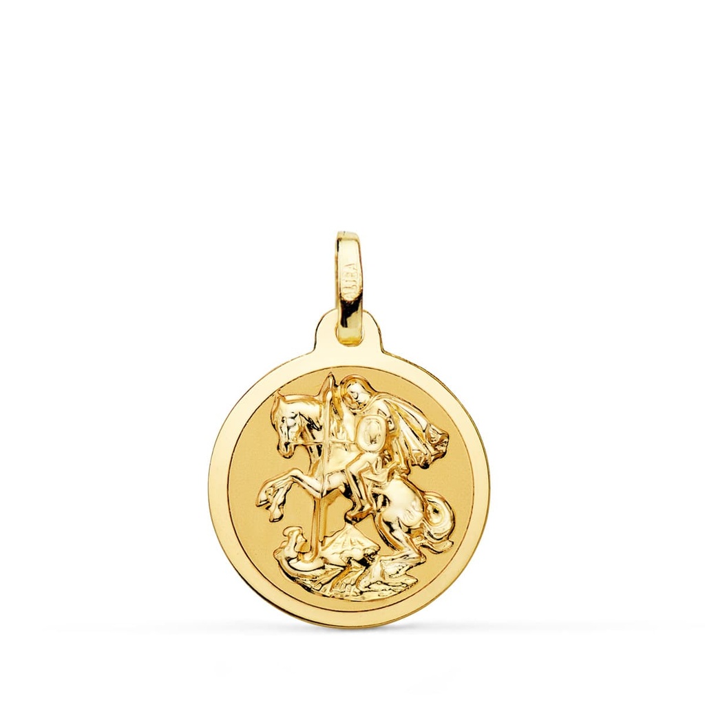 18K MEDALLA SAN JORGE BRILLO 18 MM