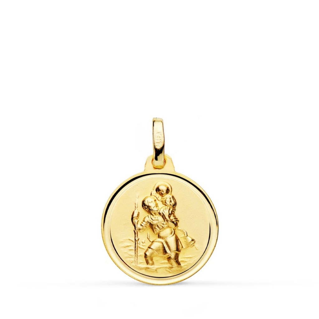 18K MEDALLA SAN CRISTOBAL BISEL 16 MM