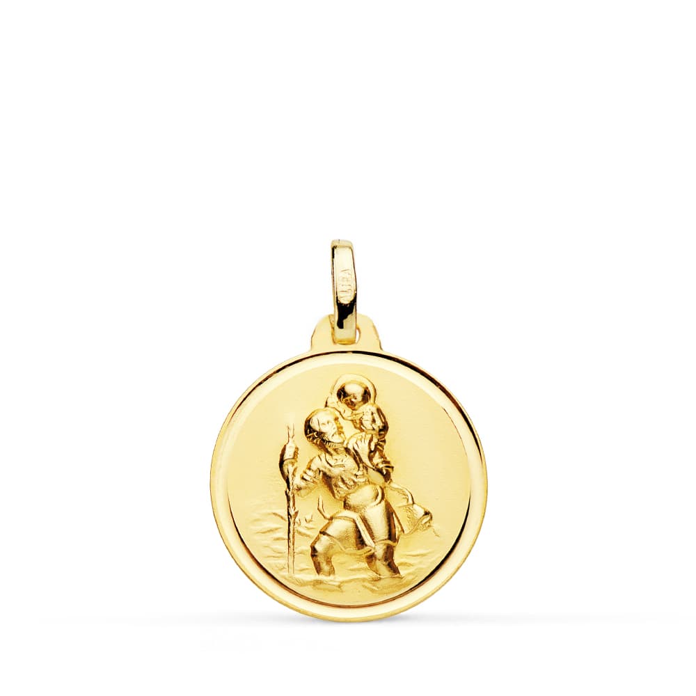 18K MEDALLA SAN CRISTOBAL BISEL 18 MM