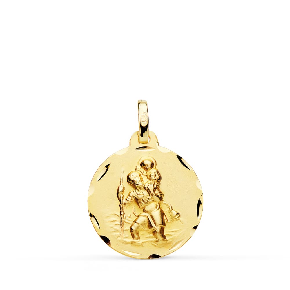 18K MEDALLA SAN CRISTOBAL 18 MM