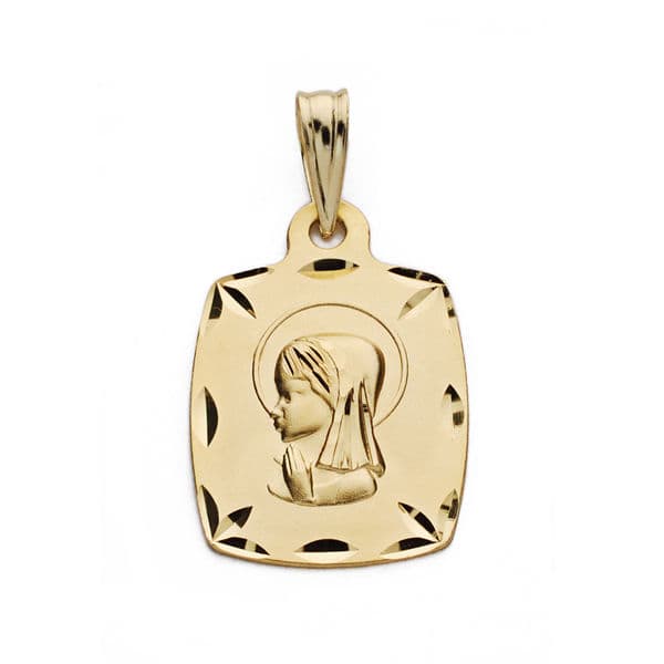 18K MEDALLA VIRGEN NIÑA TONEL 19X13 MM