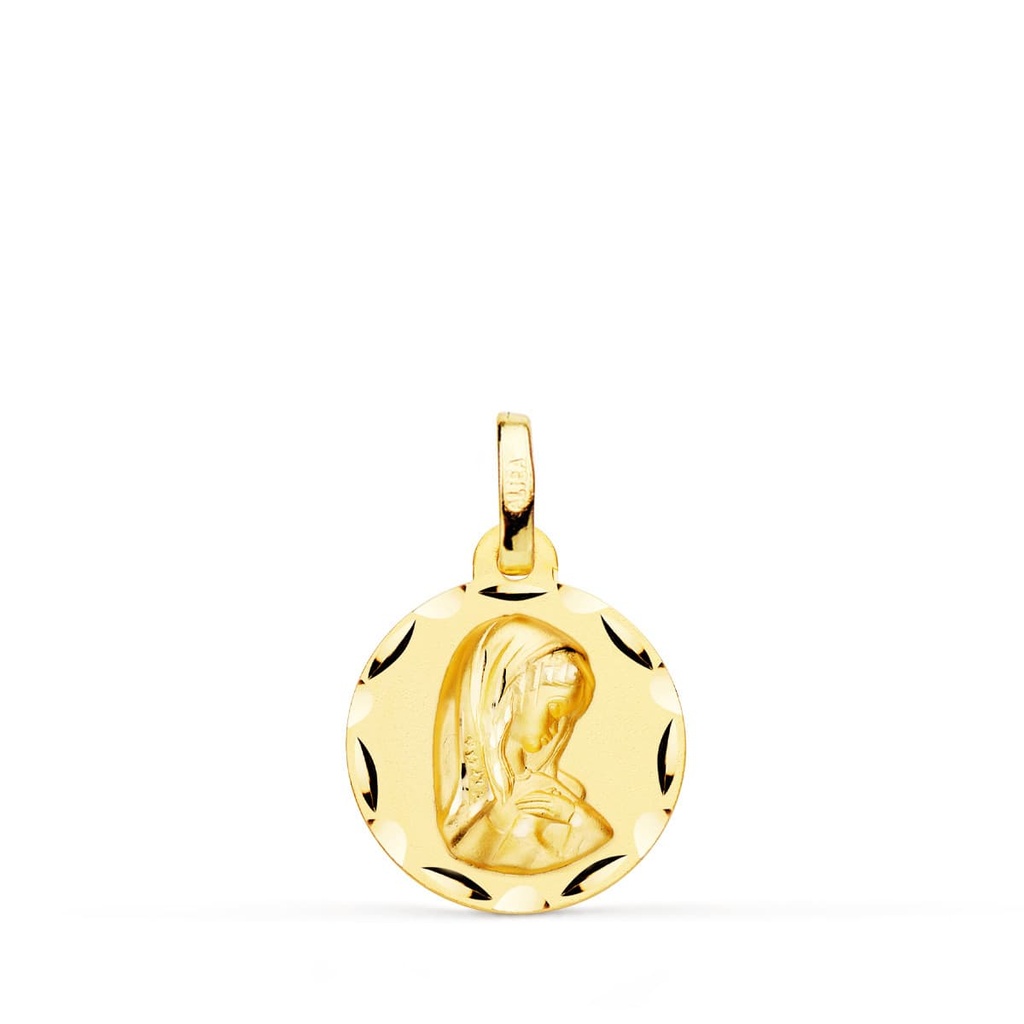18K MEDALLA VIRGEN NIÑA 14 MM