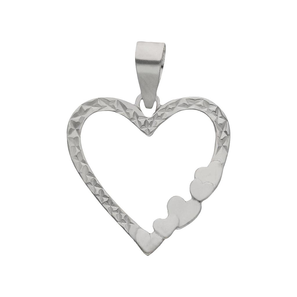 COLGANTE ORO BLANCO 18KL CORAZON