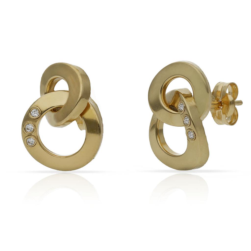 Pendientes oro 18 kt circonitas