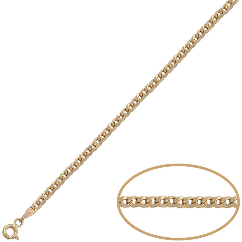Pulsera oro 18 kt barbada hueca 3mm