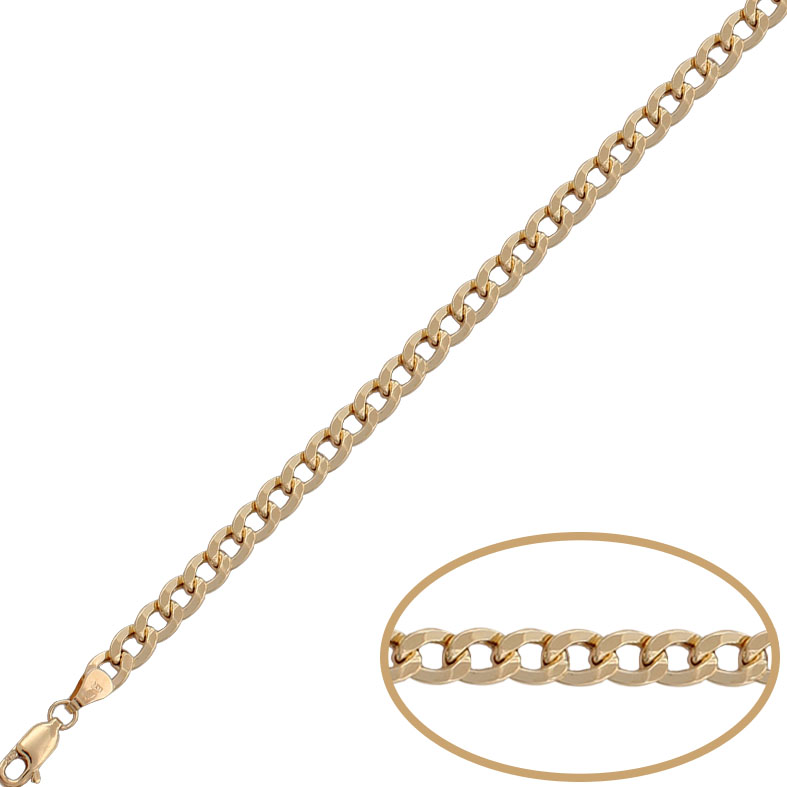 Pulsera oro 18 kt barbada hueca 5mm
