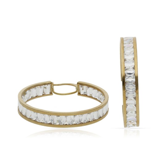 [A412] Aros oro 18 kt circonitas - 30mm