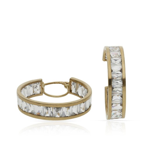 [A413] Aros oro 18 kt circonitas - 25mm
