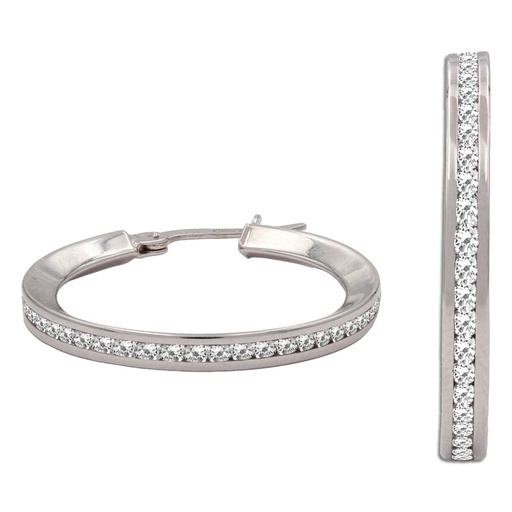 [A509] AROS ORO BLANCO 18KL CIRCONITAS - 20MM