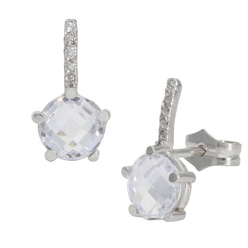 [P1255] Pendientes oro blanco 18 kt circonitas