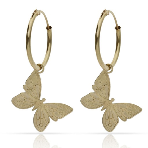 [P1542] AROS ORO 18KL MARIPOSAS