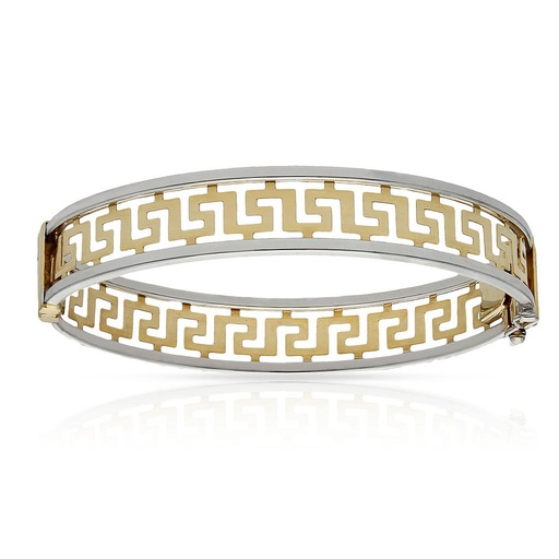[PU1108] Brazalete oro 18 kt greca bicolor