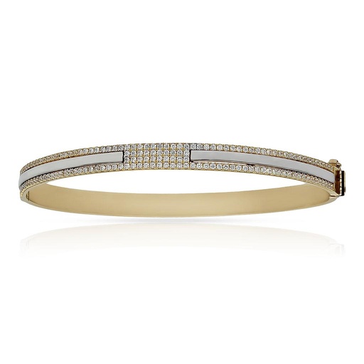 [PU1007] Brazalete oro 18 kt bicolor circonitas