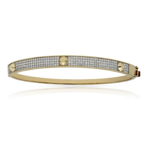 [PU1006] Brazalete oro 18 kt bicolor circonitas