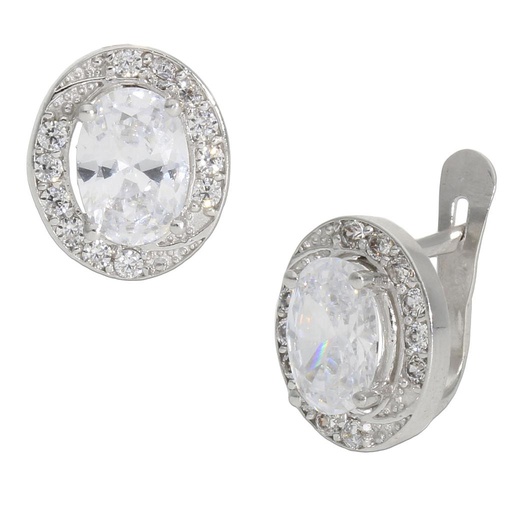 [P1246] Pendientes oro blanco 18 kt circonitas