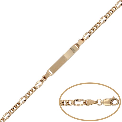[PU1231] Pulsera oro 18 kt placa 3x1 4mm 