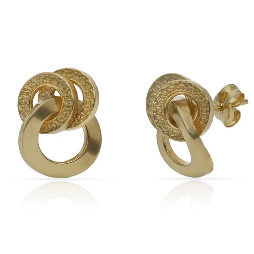 [P1546] Pendientes oro 18 kt tallados