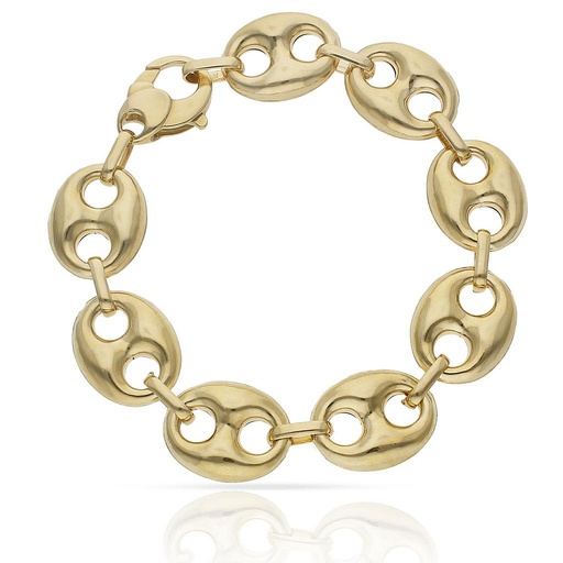 [PU692] Pulsera oro 18 kt hueca calabrote - 18mm