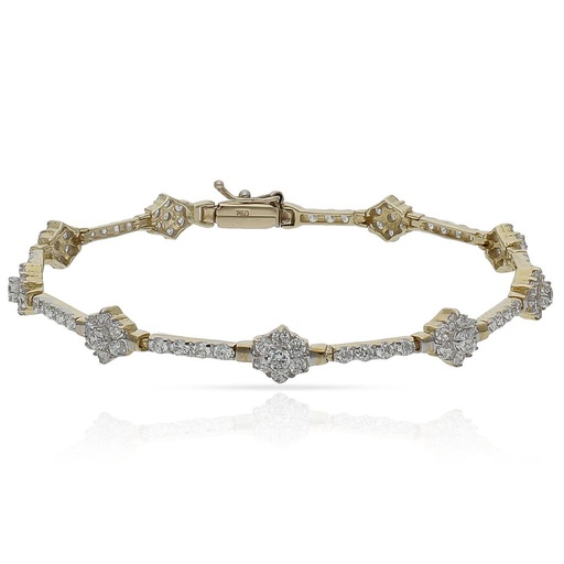 [PU1784] Pulsera oro 18 kt roseton circonitas