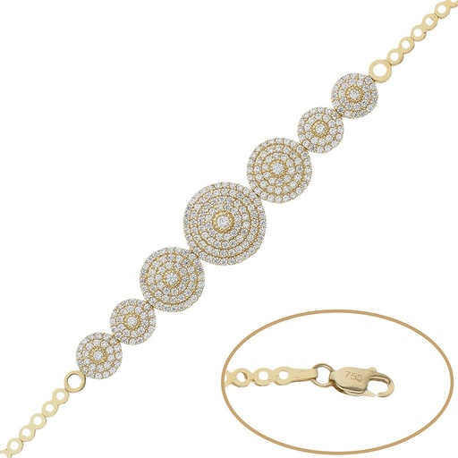 [PU778] Pulsera oro 18 kt circonitas