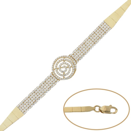 [PU776] Pulsera oro 18 kt circonitas