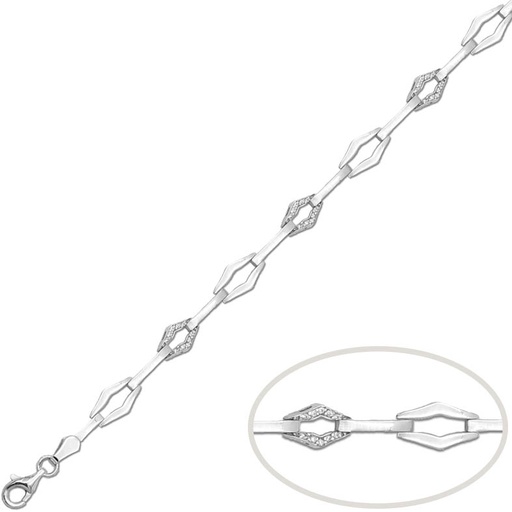 [PU464] Pulsera oro blanco 18 kt circonitas